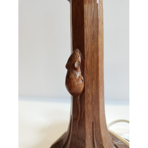 157 - Robert Thompson - Mouseman  Oak Table lamp. Excellent condition - Height 10inchs