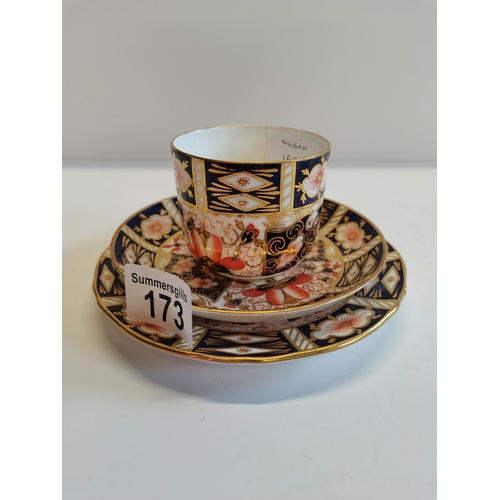 173 - Royal Crown Derby cup, saucer and plate - Good condition no chips or cracks