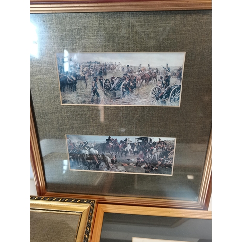 201 - x3 framed scenes of the Battle of Waterloo 1815 - Robert Gibb