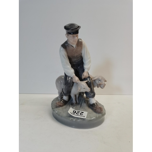 226 - Royal Copenhagen Farmer & sheep 627 ex condition