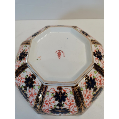 230 - Royal Crown Derby Imari pattern Octagonal Bowl Date 1920 19cm ex condition