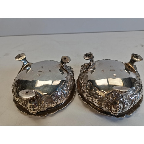 345 - X2 Edinburgh Silver and glass bowls with claw feet