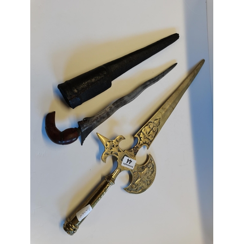 44 - Dagger and scabbard Plus Brass Sword