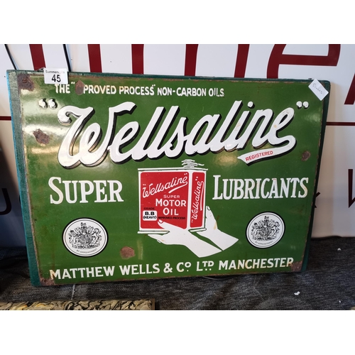 45 - Wellsaline Super Motor Oil Enamel Sign