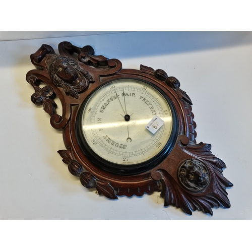 67 - Antique Oak wall Barometer