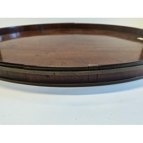 74 - Antique Mahogany Butler Serving tray - rim has a few splits on it