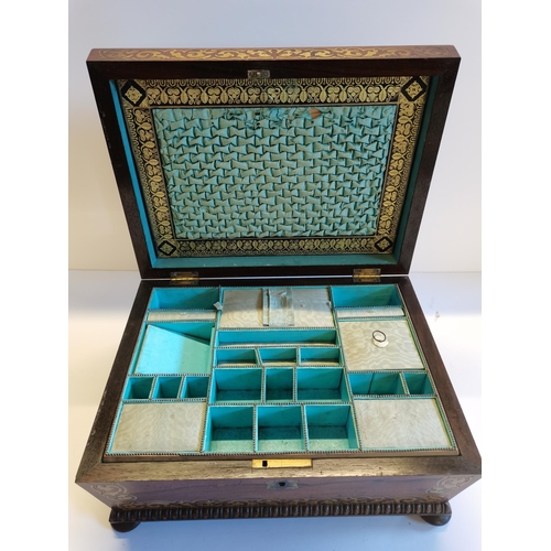 79 - Antique Inlaid jewellery box