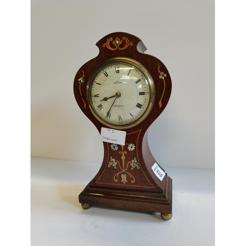 83 - Gowland inlaid mantle clock H26.5cm