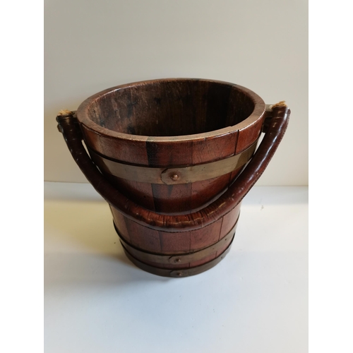 87 - Antique 19th centaury fire bucket with rope handle