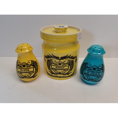 98 - Port Meirion Sugar jar, Flour and sugar shaker