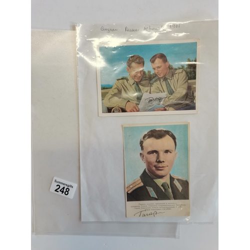 248 - Yuri Gagarin signed pictures x 2