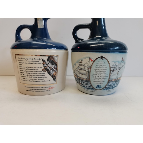 285 - 2 x Lamb's Navy Rum Seton pottery ceramic decanters with contents