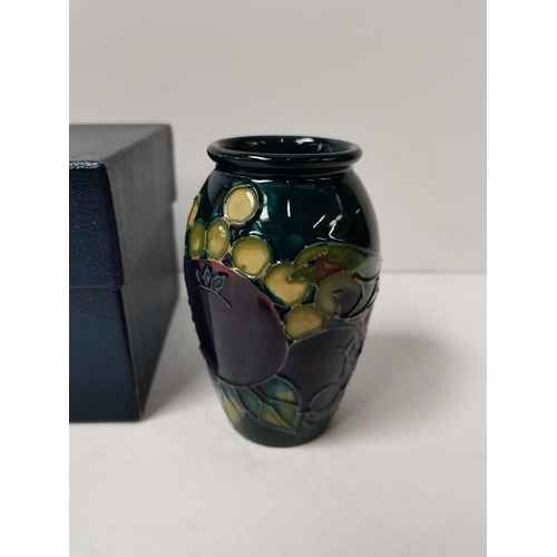 203 - Moorcroft 10cm Berry & Finch vase