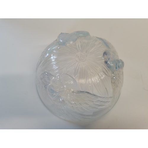 140 - Lalique/Jobling Opalescent 19cm bowl with bird decoration - excellent condition