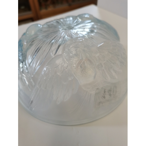 140 - Lalique/Jobling Opalescent 19cm bowl with bird decoration - excellent condition