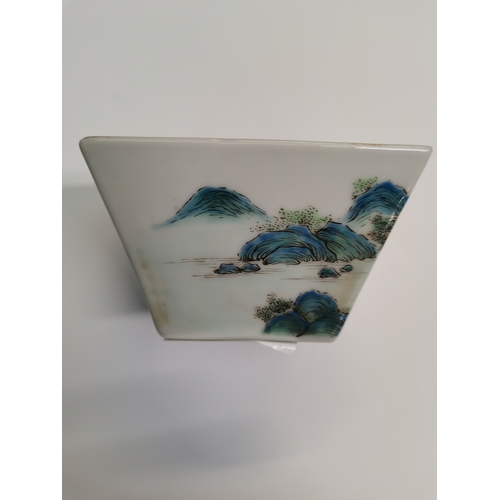 175 - Chinese dish with four character markings - excellent condition not chips or cracks 5.75cm Height 8.... 