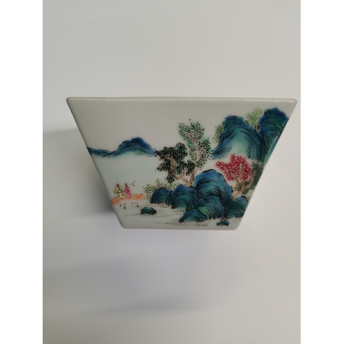 175 - Chinese dish with four character markings - excellent condition not chips or cracks 5.75cm Height 8.... 