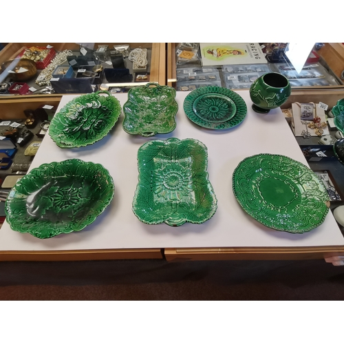 286 - Wedgwood Green Majolica plates