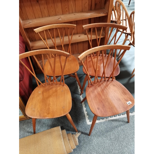 882 - X4 Ercol Blonde kitchen spindle chairs