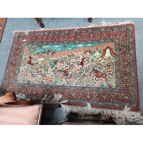 885b - Handmade Silk chinese rug/wall panel 1.5m x 1m