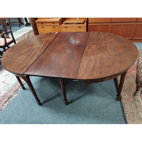 889 - Georgian 'D' ended Antique extendable dining table L196cm x WD138cm(extended). From chancellors hous... 