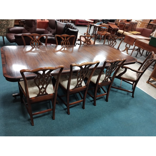 978 - X8 Rackstraw chairs plus extendable dining table L244cm x w103cm