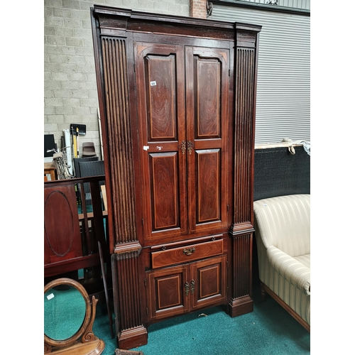 998 - Large Mahogany corner display cabinet