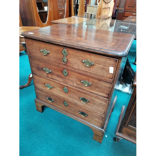 1003 - A top quality small georgian 4ht chest of drawers with fitted interior and secret drawer