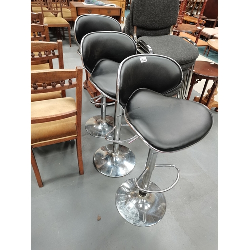 1046 - X3 leather and chrome bar stool