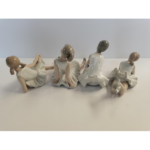 132 - 4 x Nao ballerina figures all exc. Condition