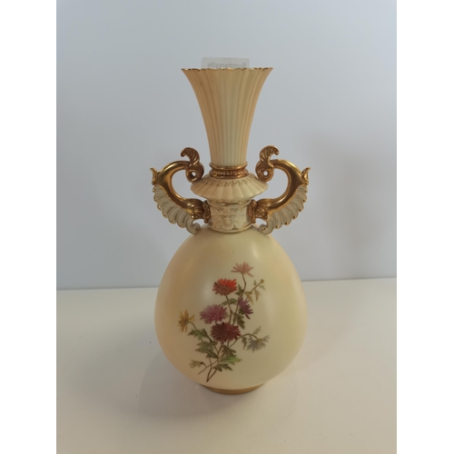 137 - Worcester jug 28cm ht exc. Condition Flowers