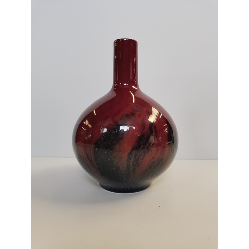 139 - Royal Doulton Flambe vase 26cm ht - condition fair - a few small marks