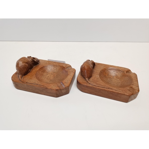 153 - A pair of Mouseman Ashtrays - excellent Condition