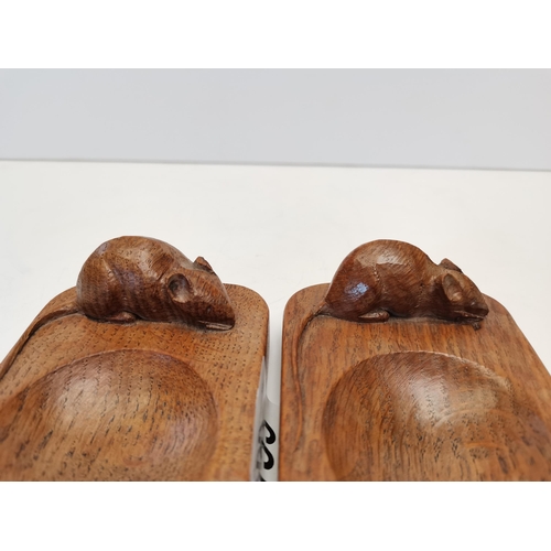 153 - A pair of Mouseman Ashtrays - excellent Condition