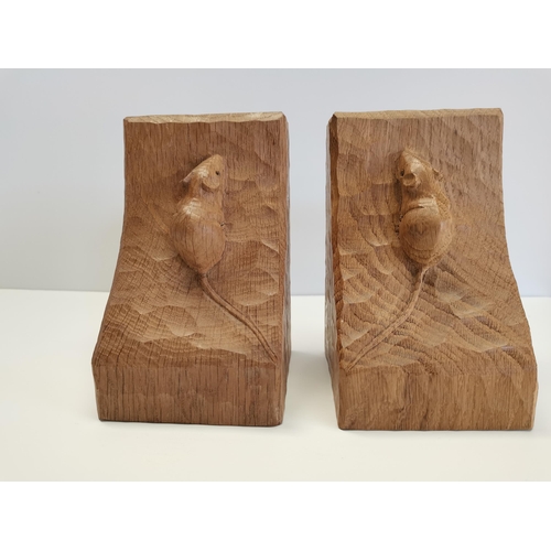 154 - A pair of Mouseman Bookends - very good condition