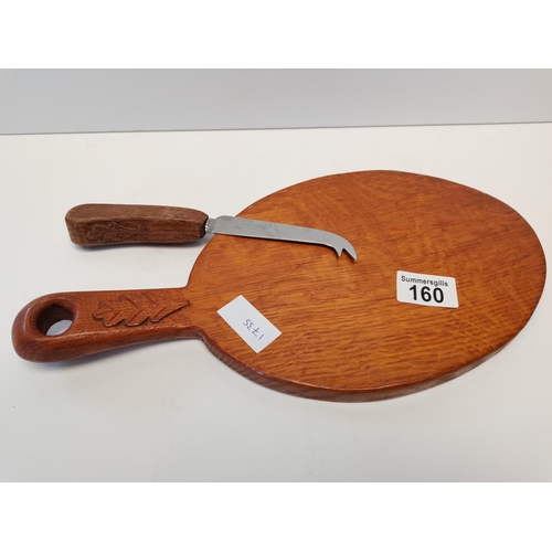 160 - Oak leaf cheeseboard and Knife