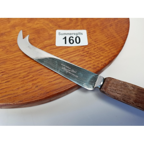 160 - Oak leaf cheeseboard and Knife