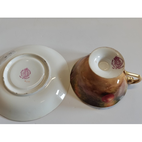 170 - Royal Worcester cup & saucer signed Townsend - Cup A/F base