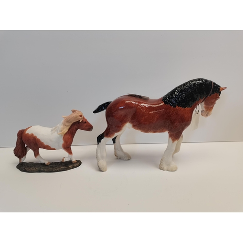 30 - Border Fine Art Shire horse and Shetland pony