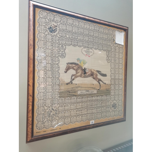 329 - Framed silk scarf 