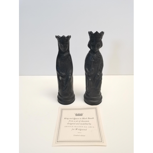 33 - Wedgewood items including KING AND QUEEN black basalt chessmen modelled by Arnold Machin RA