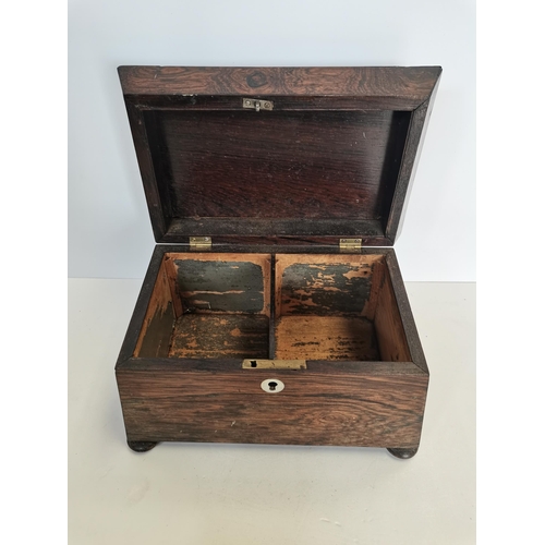 47 - Antique rosewood tea caddy