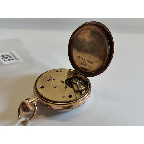 485 - 9ct gold case pocket watch Presentation Inscription for Xmas 1915 (not working)