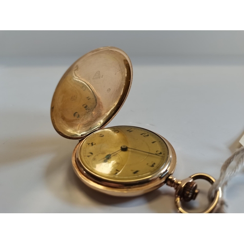 486 - 14ct gold case pocket watch 15 jewels inner case inscribed 'Andre De Precision' Swiss marks with Ger... 