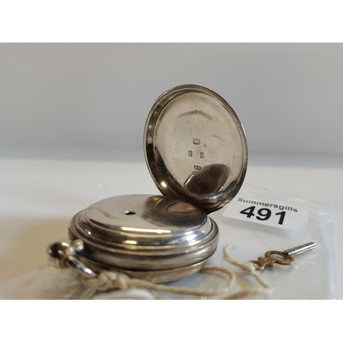 491 - Waltham silver cased Birmingham 1900 pocket watch (w/o)