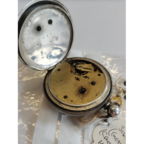 509 - Silver cased Chester 1884 pocket watch J.Goodman Manchester centre seconds Chronograph. Hairline to ... 