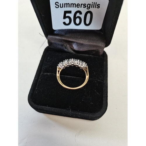 560 - 18ct Gold ring with 0.8ct diamonds size N ( with certificate of insurance)