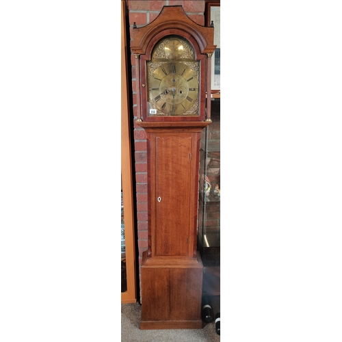 656 - W Clarke Morpeth no 57 8 day George III  longcase clock in oak case