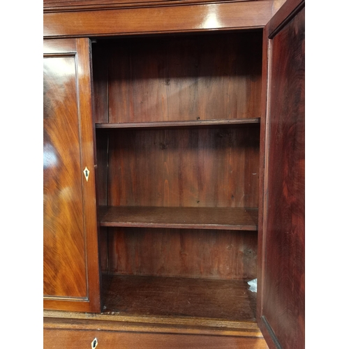 696 - Antique mahogany Bureau bookcase