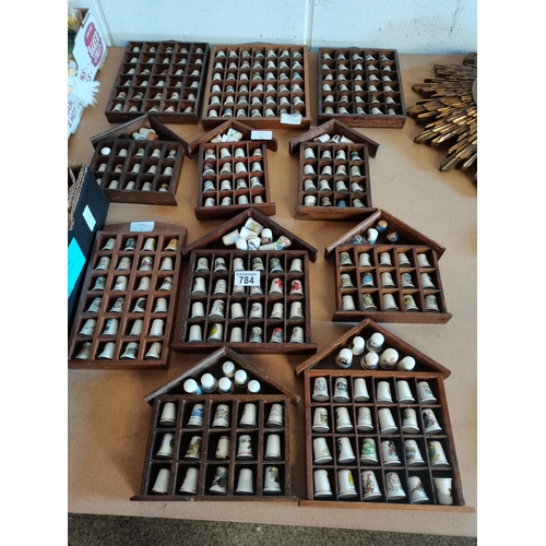 784 - Over 200 Thimbles in 11 Display Cases